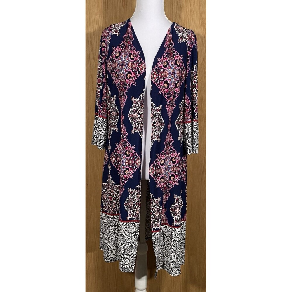 Women's 14P Maxi Duster Resort Wear Stretch Boho Festival Indie Maximalist Beach